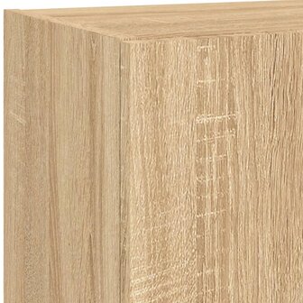 5-delige Tv-wandmeubelset met LED bewerkt hout sonoma eiken 11