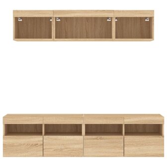 5-delige Tv-wandmeubelset met LED bewerkt hout sonoma eiken 7