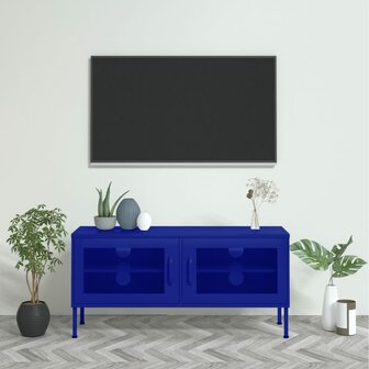 Tv-meubel 105x35x50 cm staal marineblauw 1