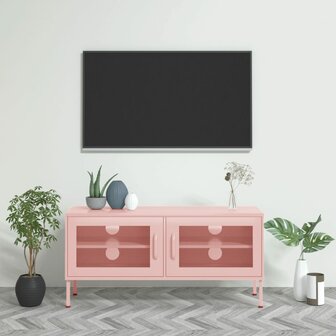 Tv-meubel 105x35x50 cm staal roze 1