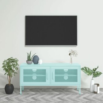 Tv-meubel 105x35x50 cm staal mintkleurig 1