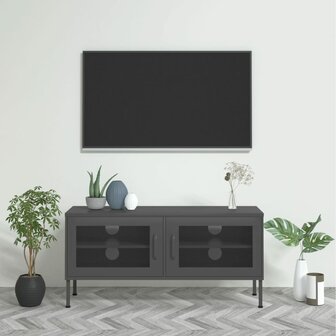 Tv-meubel 105x35x50 cm staal antracietkleurig 1