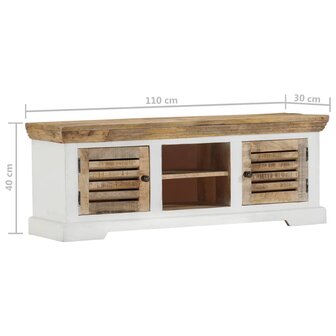 Tv-meubel 110x30x40 cm massief mangohout 9