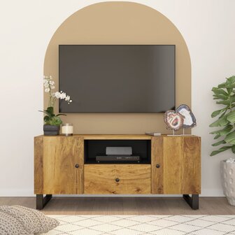 Tv-meubel 105x33,5x46 cm massief mangohout en bewerkt hout 1