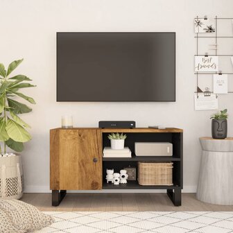 Tv-meubel 80x33x46 cm massief mangohout en bewerkt hout 1