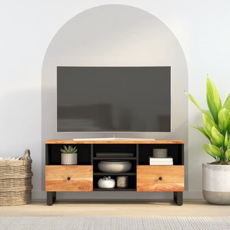 Tv-meubel 100x33x46 cm massief acaciahout en bewerkt hout 1