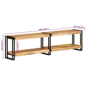 Tv-meubel 160x30x40 cm massief mangohout 7