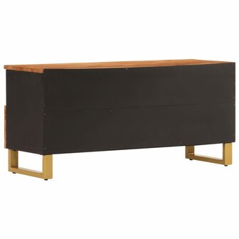 Tv-meubel 100x33,5x46 cm massief mangohout bruin en zwart 6