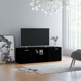 Tv-meubel 120x34x37 cm bewerkt hout zwart 1