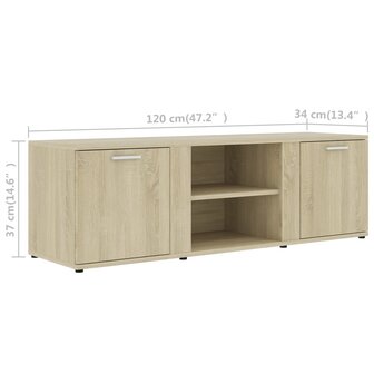 Tv-meubel 120x34x37 cm bewerkt hout sonoma eikenkleurig 9