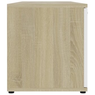 Tv-meubel 120x34x37 cm bewerkt hout wit en sonoma eikenkleurig 8