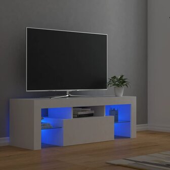 Tv-meubel met LED-verlichting 120x35x40 cm wit 1