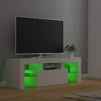 Tv-meubel met LED-verlichting 120x35x40 cm wit 9