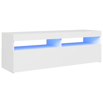 Tv-meubel met LED-verlichting 120x35x40 cm wit 2