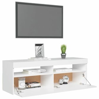 Tv-meubel met LED-verlichting 120x35x40 cm wit 6