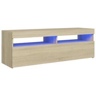 Tv-meubel met LED-verlichting 120x35x40 cm sonoma eikenkleurig 2