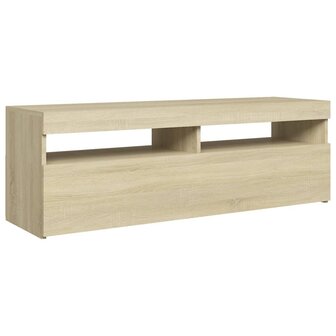 Tv-meubel met LED-verlichting 120x35x40 cm sonoma eikenkleurig 7