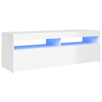 Tv-meubel met LED-verlichting 120x35x40 cm hoogglans wit 2