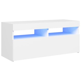 Tv-meubel met LED-verlichting 90x35x40 cm wit 2