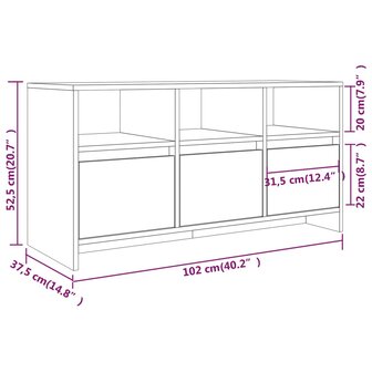 Tv-meubel 102x37,5x52,5 cm bewerkt hout sonoma eikenkleurig 8