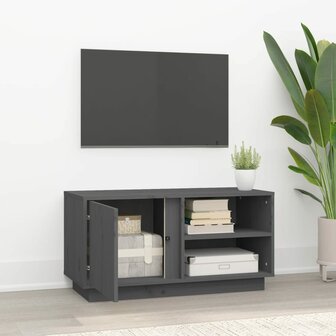 Tv-meubel 80x35x40,5 cm massief grenenhout grijs 3