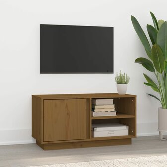 Tv-meubel 80x35x40,5 cm massief grenenhout honingbruin 1