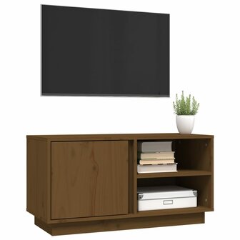 Tv-meubel 80x35x40,5 cm massief grenenhout honingbruin 4