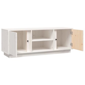 Tv-meubel 110x35x40,5 cm massief grenenhout wit 7