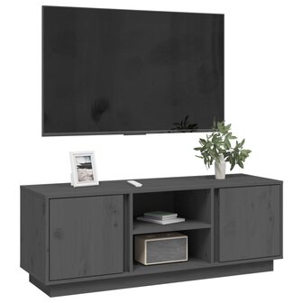 Tv-meubel 110x35x40,5 cm massief grenenhout grijs 4