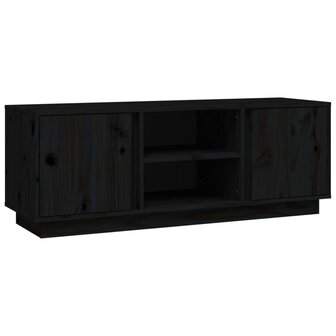 Tv-meubel 110x35x40,5 cm massief grenenhout zwart 2