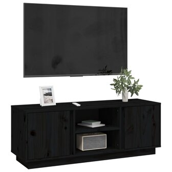 Tv-meubel 110x35x40,5 cm massief grenenhout zwart 4