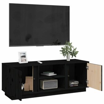 Tv-meubel 110x35x40,5 cm massief grenenhout zwart 5