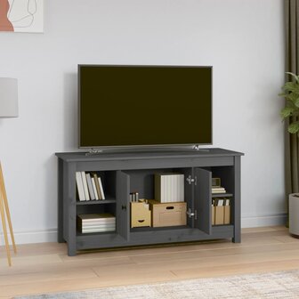 Tv-meubel 103x36,5x52 cm massief grenenhout grijs 6