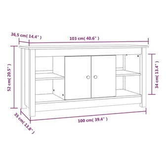 Tv-meubel 103x36,5x52 cm massief grenenhout honingbruin 9