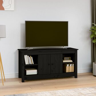 Tv-meubel 103x36,5x52 cm massief grenenhout zwart 1