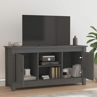 Tv-meubel 103x36,5x52 cm massief grenenhout grijs 6