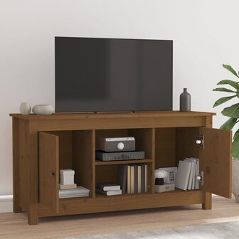 Tv-meubel 103x36,5x52 cm massief grenenhout honingbruin 6