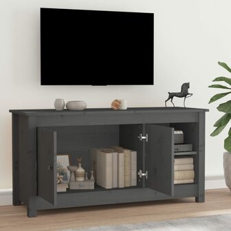 Tv-meubel 103x36,5x52 cm massief grenenhout grijs 6