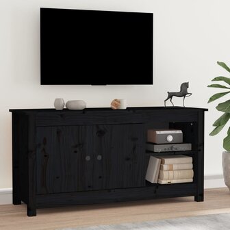 Tv-meubel 103x36,5x52 cm massief grenenhout zwart 1