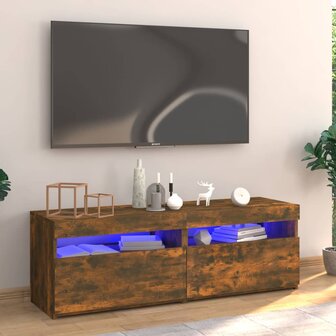 Tv-meubel met LED-verlichting 120x35x40 cm gerookt eikenkleurig 1