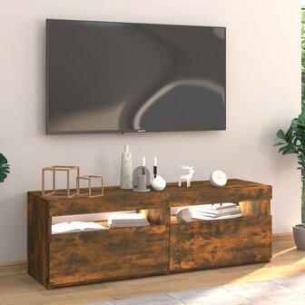 Tv-meubel met LED-verlichting 120x35x40 cm gerookt eikenkleurig 4