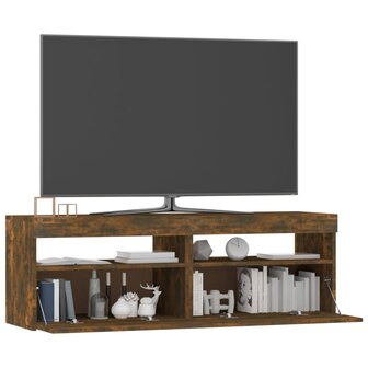 Tv-meubel met LED-verlichting 120x35x40 cm gerookt eikenkleurig 7