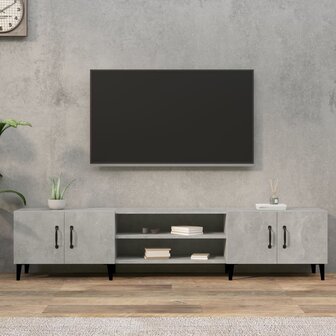 Tv-meubel 180x31,5x40 cm bewerkt hout betongrijs 1