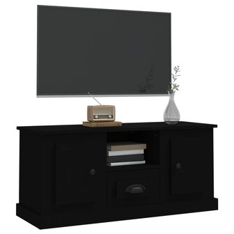 Tv-meubel 100x35,5x45 cm bewerkt hout zwart 4