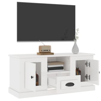 Tv-meubel 100x35,5x45 cm bewerkt hout hoogglans wit 5