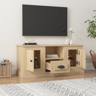 Tv-meubel 100x35,5x45 cm bewerkt hout sonoma eikenkleurig 3