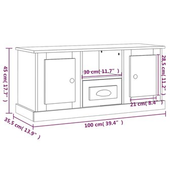 Tv-meubel 100x35,5x45 cm bewerkt hout sonoma eikenkleurig 10