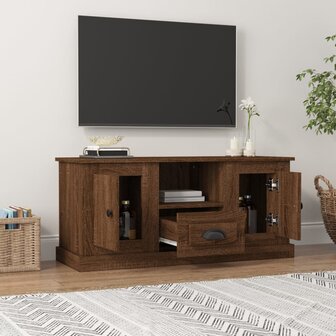 Tv-meubel 100x35,5x45 cm bewerkt hout bruin eikenkleur 3