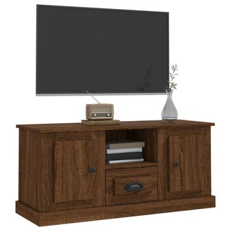 Tv-meubel 100x35,5x45 cm bewerkt hout bruin eikenkleur 4