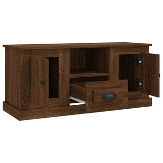 Tv-meubel 100x35,5x45 cm bewerkt hout bruin eikenkleur 8